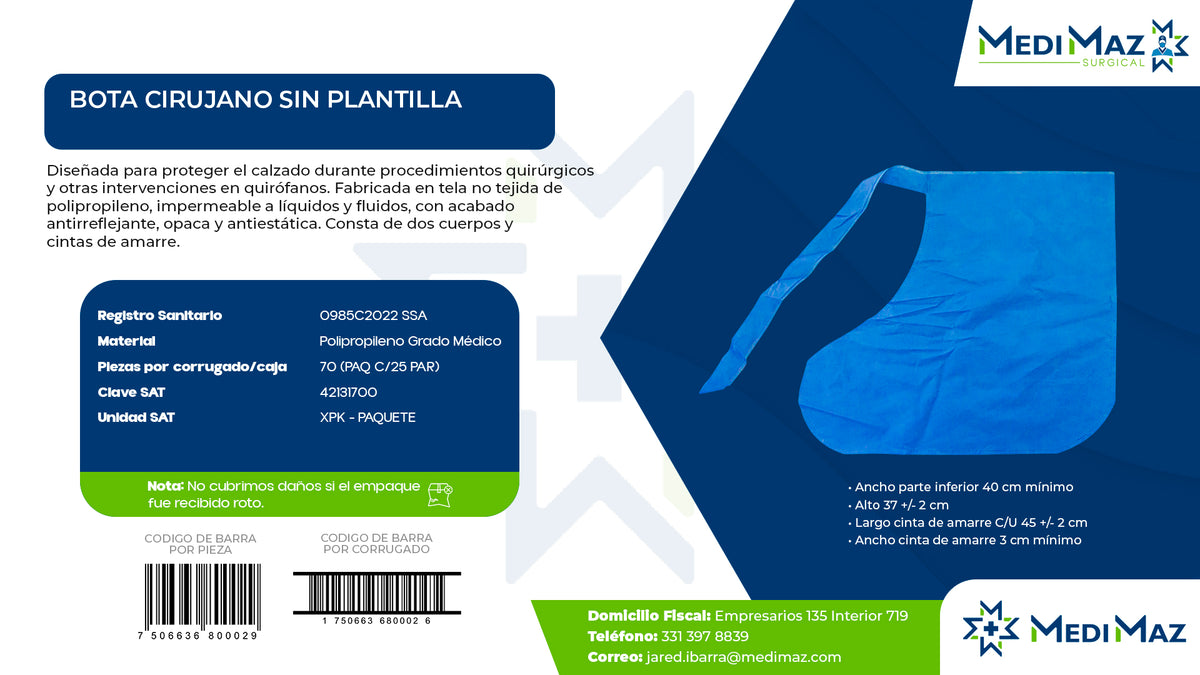 BOTA CIRUJANO SIN PLANTILLA