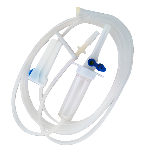 Microgotero con aguja, equipo de venoclisis en blíster estéril