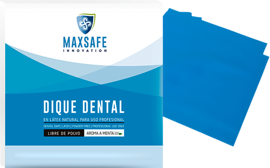 6x6 MaxSafe Dique dental Azul Grueso Menta