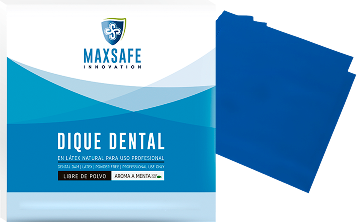 6x6 MaxSafe Dique dental Azul seda Grueso Menta