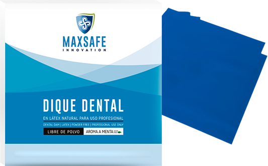 6x6 MaxSafe Dique dental Azul seda Grueso Menta