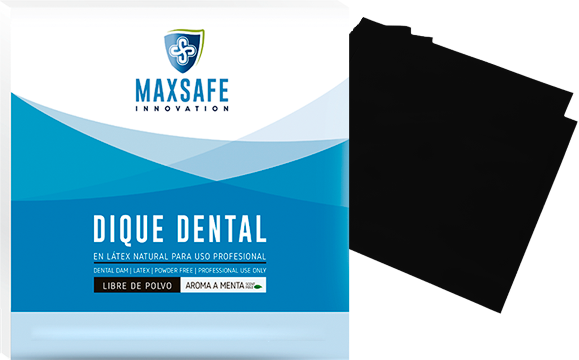 6x6 MaxSafe Dique dental Negro Medio Menta