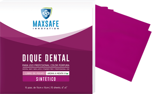 6x6 MaxSafe Dique dental sin latex Morado Medio Menta