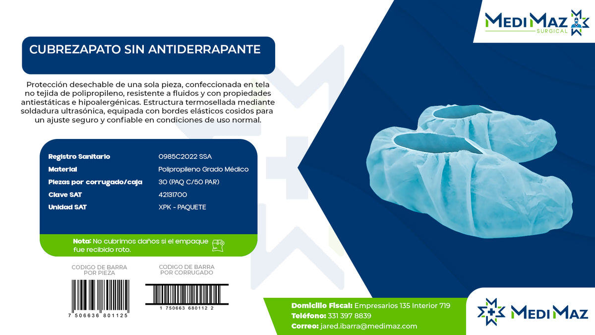 CUBREZAPATO SIN ANTIDERRAPANTE