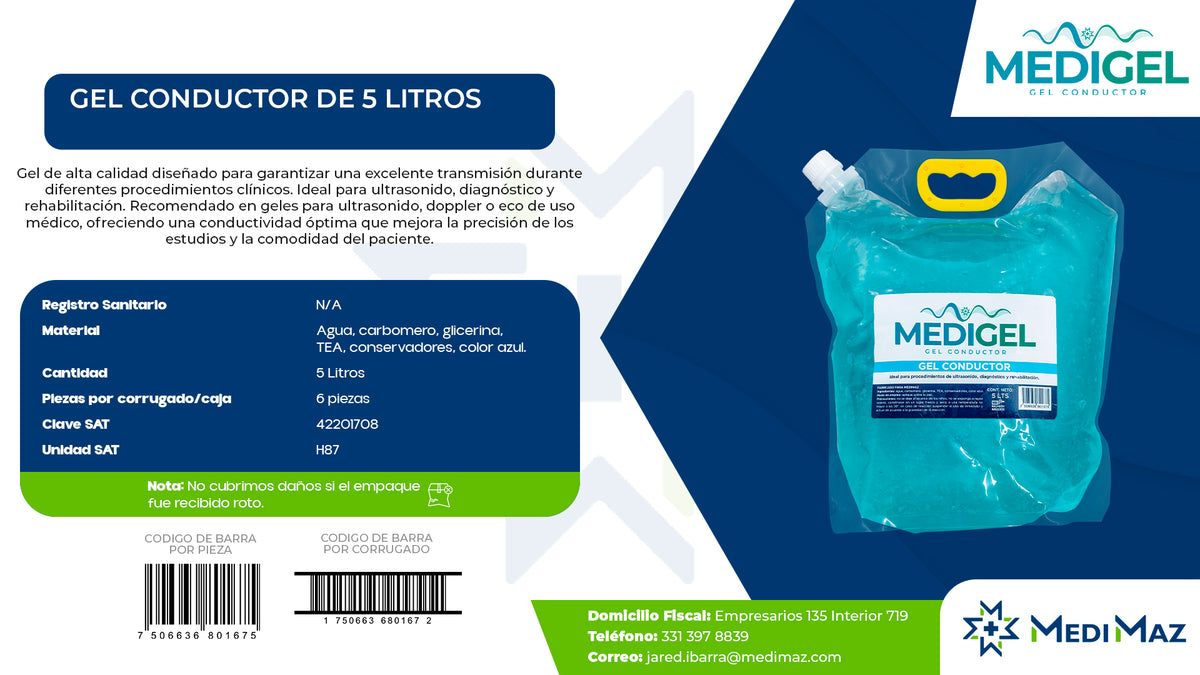 MediGel Gel Conductor 5 Litros