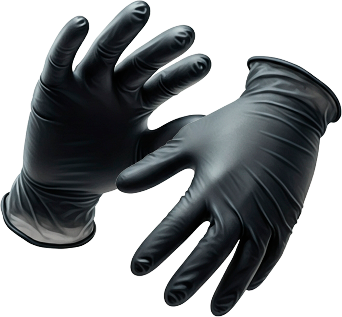 Guantes Nitrilo Libre en Polvo Negro