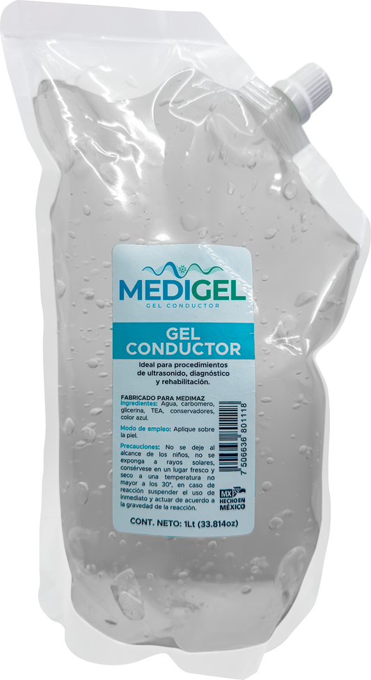 MediGel gel conductor incoloro 1 litro en bolsa con boquilla