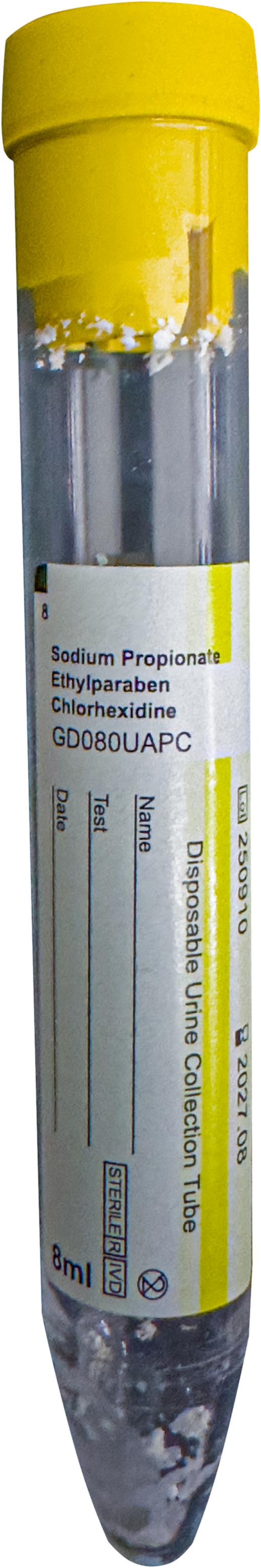 Tubo cónico de orina 8 ml con conservador, referencia GD080UAPC