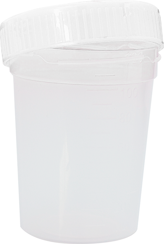 Vaso Recolector 100 ml Estéril — Tapa Blanca
