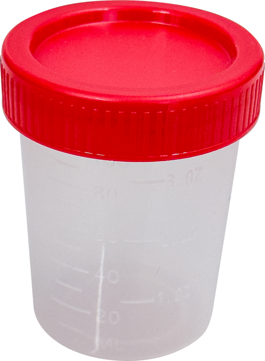 Vaso estéril tapa roja sin empaque, sin etiqueta