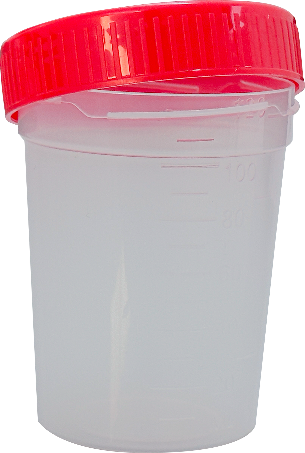 Vaso Recolector 100 ml Estéril — Tapa Roja