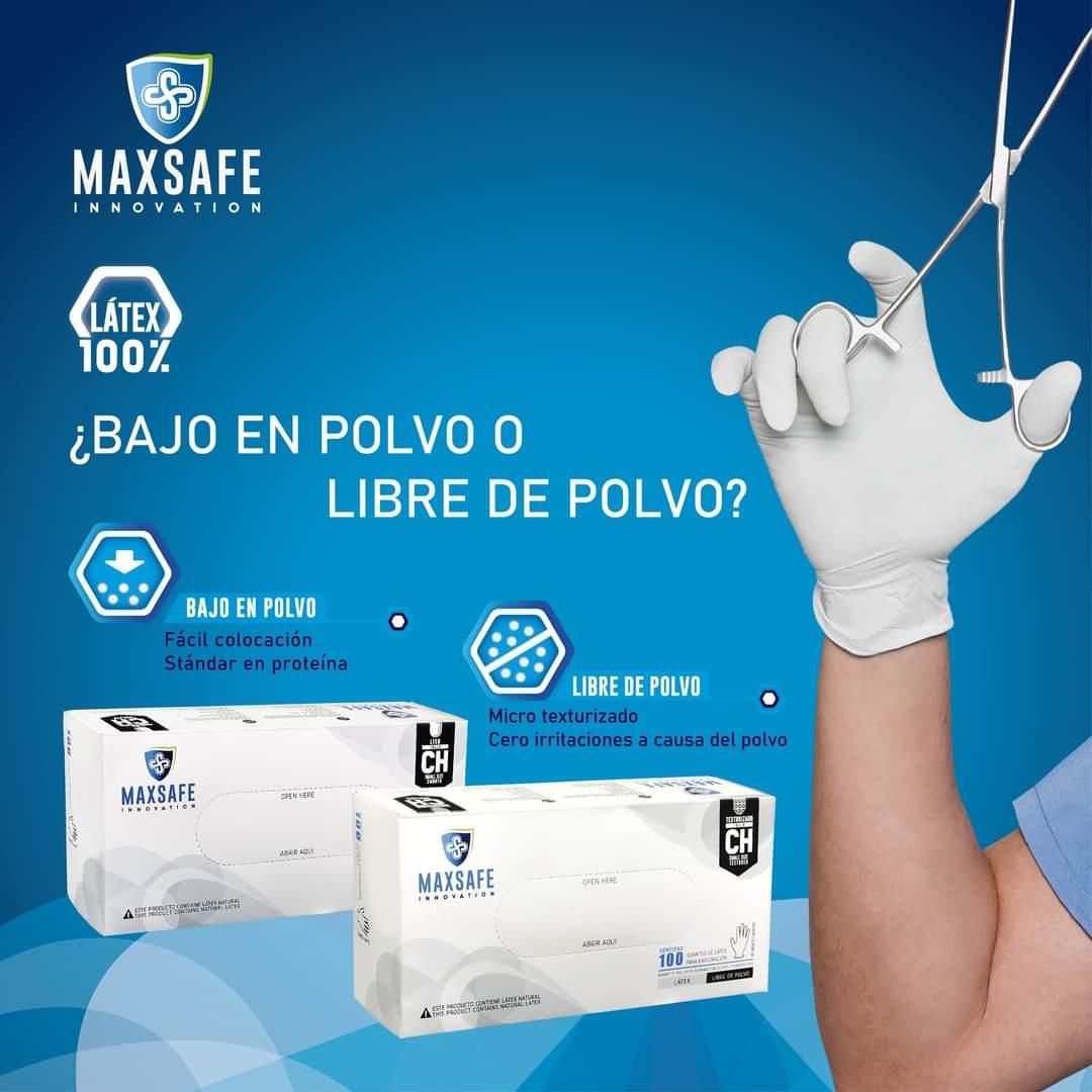 Guantes de látex liso bajo en polvo - Imagen 2