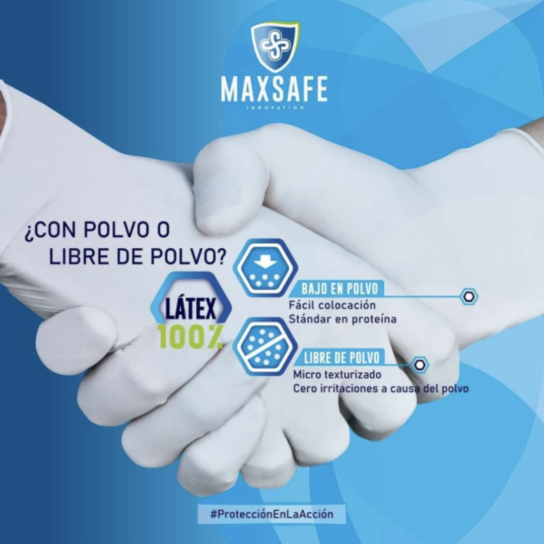 Guantes de látex liso bajo en polvo - Imagen 3